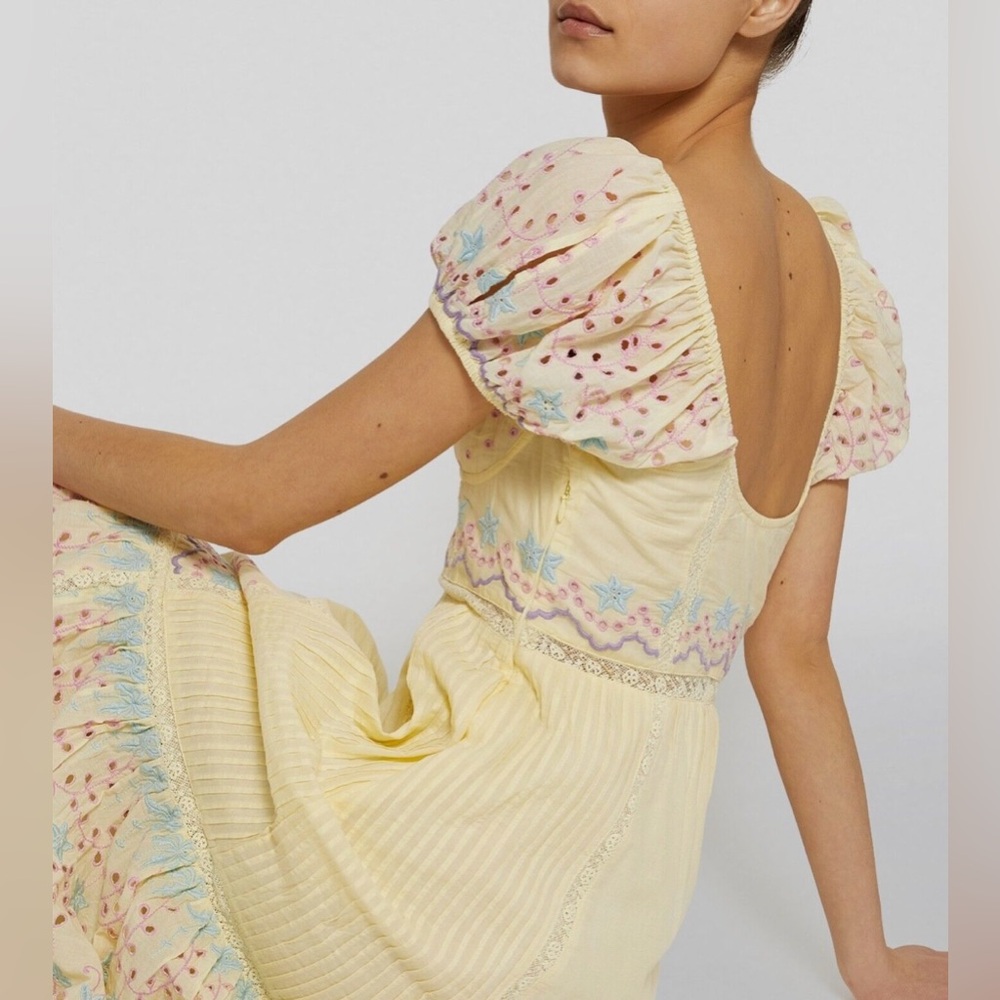 LoveShackfancy Magena crocheted broderie anglaise cotton midi dress - Picture 3 of 10